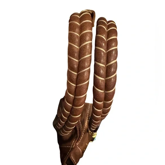 Valentino Garavani Brown Leather Braided Handle Shoulder Bag with COA - Picture 12 of 16